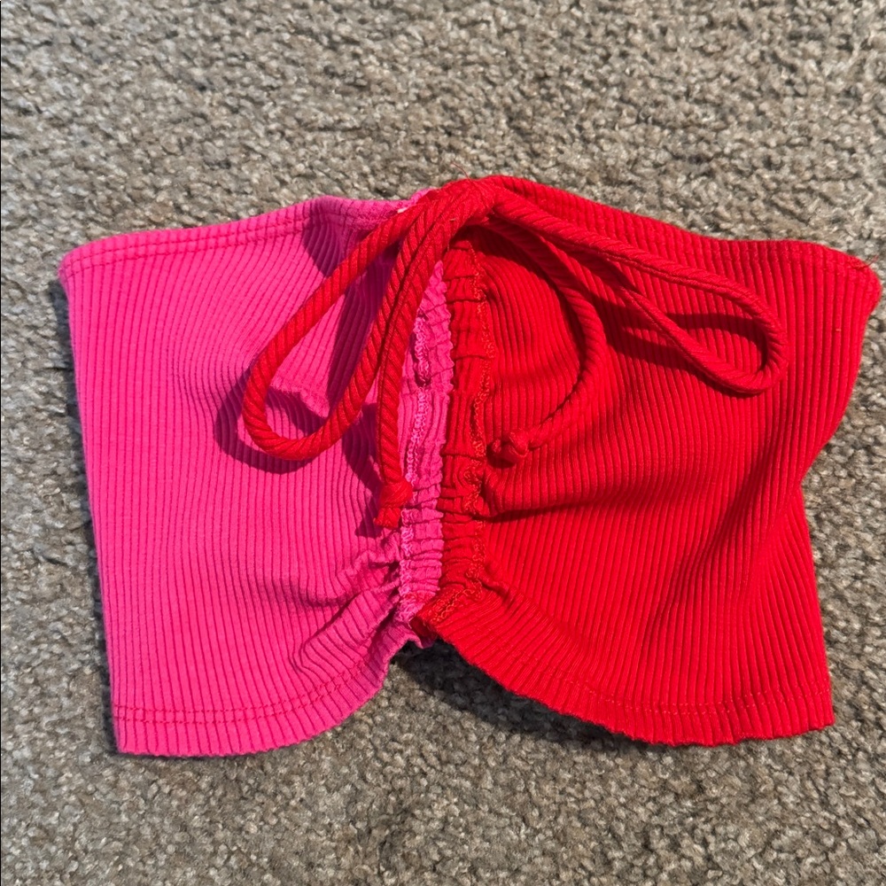 Naked wardrobe tube top bandeau top with tie S